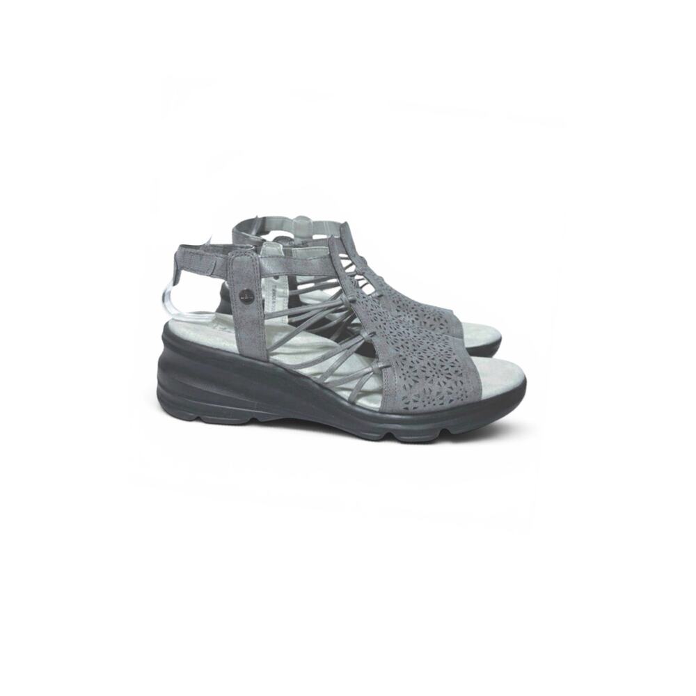 JBU Women's Size 11 Water Lily Wedge Sandals In Gunmetal Gray.